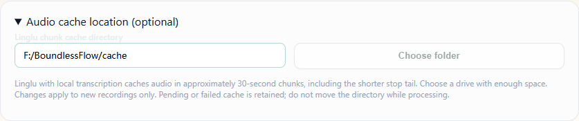 Choose the cache folder once in Setup Wizard