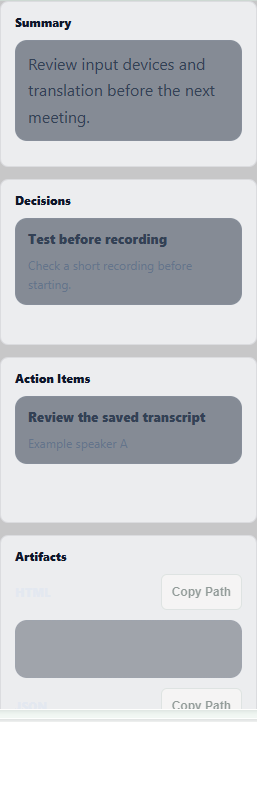 Meeting minutes · Summary, decisions and actions