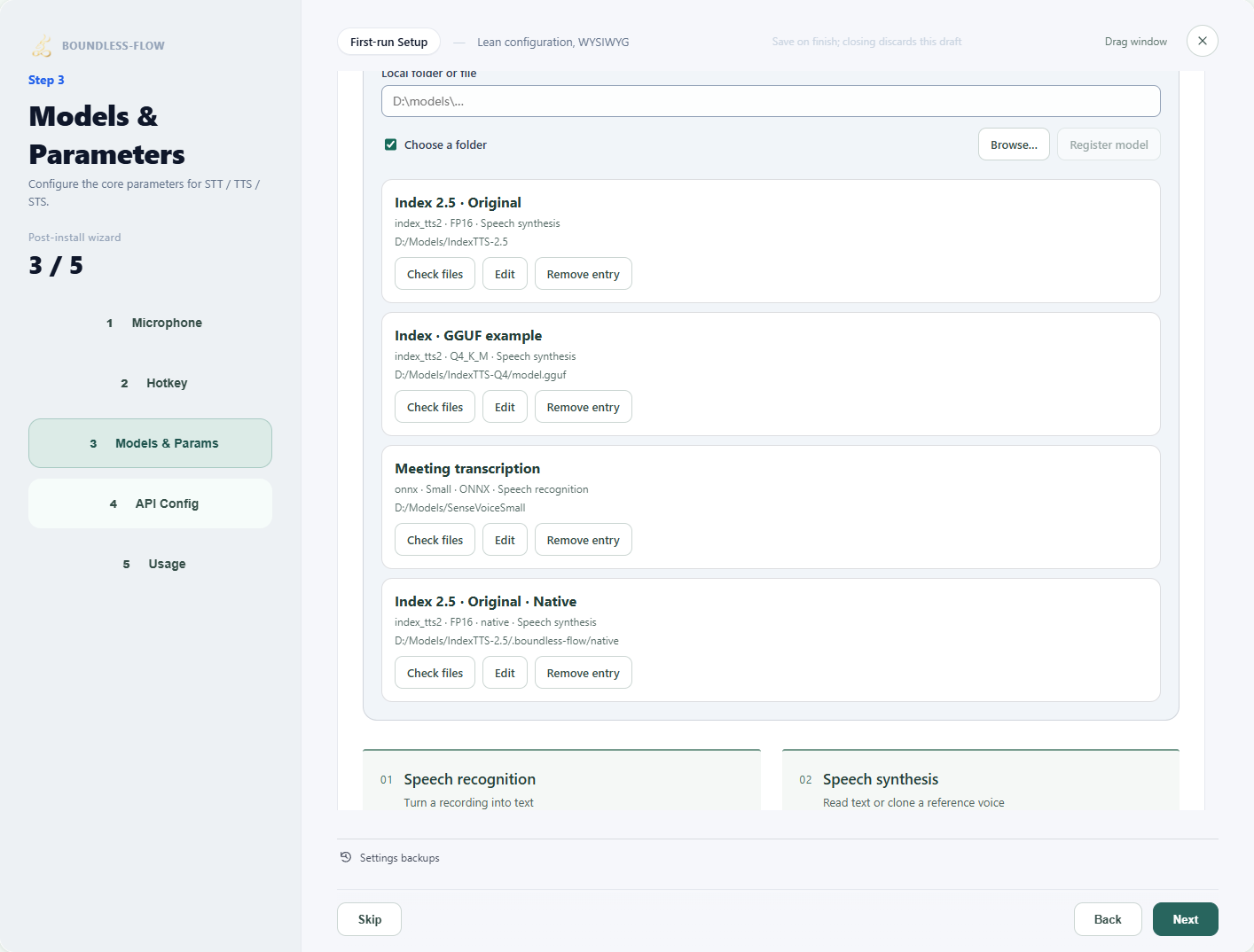 Original registration and added Native entry