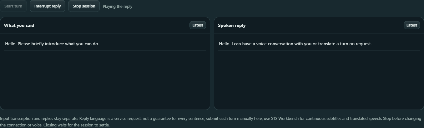 Enlarge the operation screenshot · Real-time voice conversation and turn-by-turn translation · reply